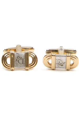 Dior 1980 logo-engraved cufflinks