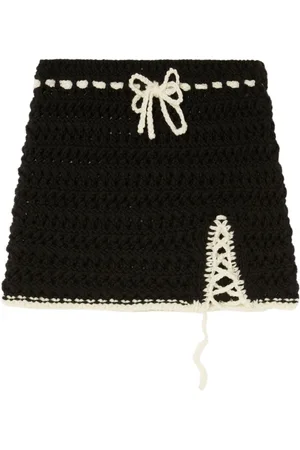 Alanui Crochet-knit wool skirt