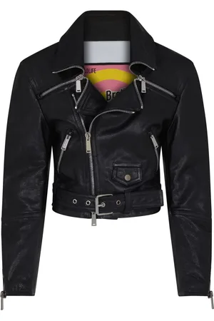 Dsquared2 Cropped leather biker jacket
