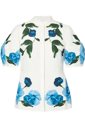 Erdem Floral-print puff-sleeves blouse