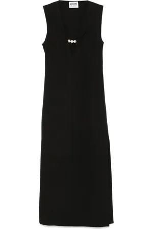 Moschino Faux-pearl embellished maxi dress