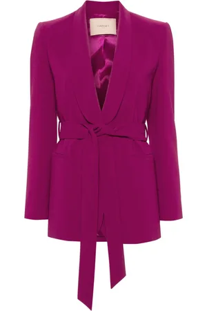 Twin-Set Oval T chain belted blazer