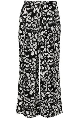 Marni Floral crepe straight trousers