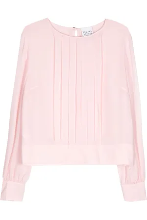Edward Achour Paris Pleat-detailed sheer blouse