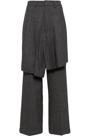 GOEN.J Asymmetric pleats detailed straight pants