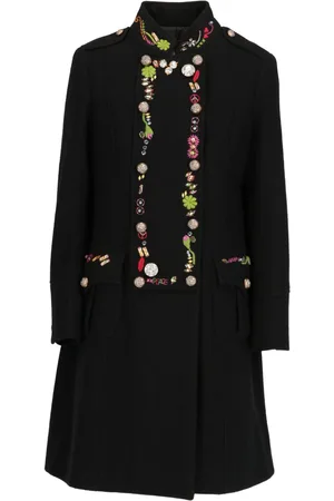 Moschino 2000 floral-embroidered coat