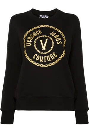 VERSACE Logo-print cotton sweatshirt