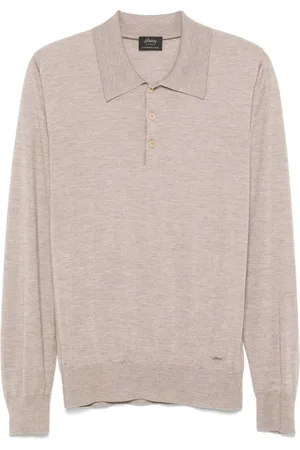 BRIONI Fine-knit polo shirt