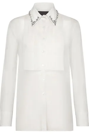 Philipp Plein Crystal-embellished sheer shirt