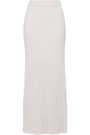 N.PEAL Rib cashmere maxi skirt