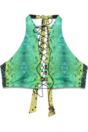 Noire Swimwear Snake-print bikini top