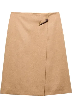 Prada A-line wool midi skirt
