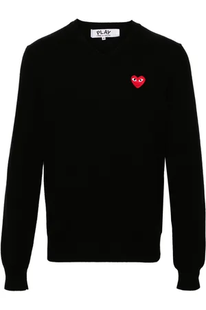 Comme des Garçons Heart-patch wool jumper
