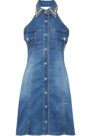 Philipp Plein Crystal-embellished denim minidress