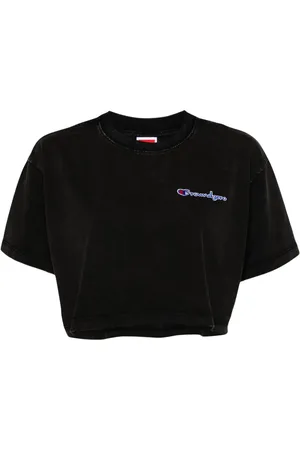 Ground Zero Logo-embroidered cropped T-shirt