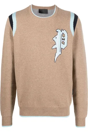 Philipp Plein Intarsia-knit logo knitted sweatshirt