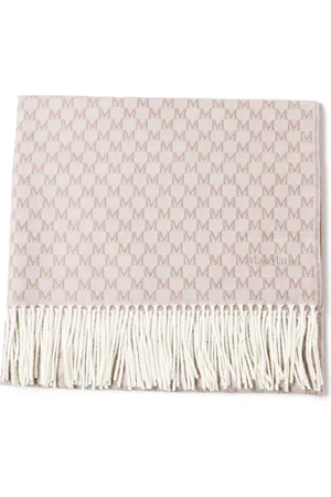 Max Mara Embroidered-monogram wool scarf