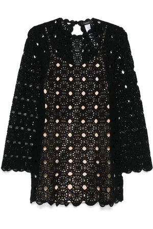 Twin-Set Crochet-knit mini dress