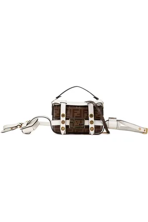 Fendi 2019-2023 Mini Zucca Glazed Fabric Cage Baguette satchel