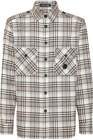 Philipp Plein Skull&Bones-print checked shirt