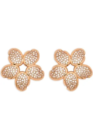 Oscar de la Renta Crystal O Flower earrings
