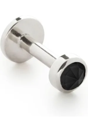 Monica Vinader 14kt white gold Mini Gem onyx earring