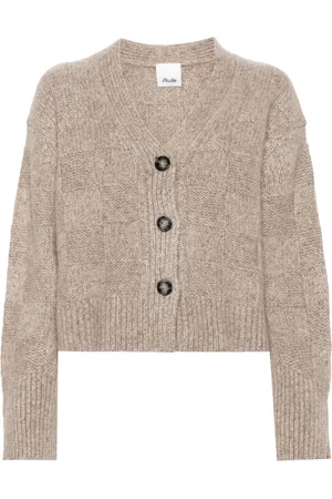 Allude Checkerboard knit cardigan