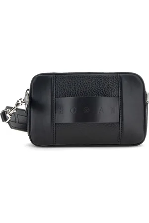 Hogan Script leather crossbody camera bag