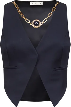AREA Gemstone-necklace gilet
