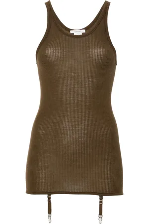 LEMAIRE Suspenders-detail seamless tank top