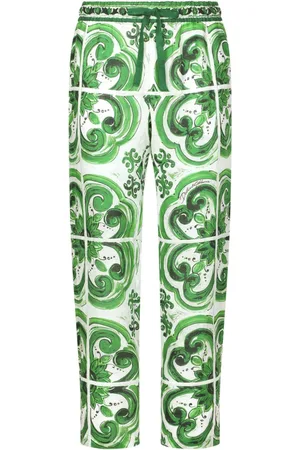 Dolce & Gabbana Majolica-print linen trousers