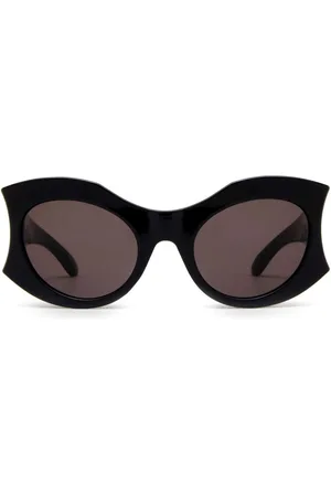Balenciaga Logo-plaque round-frame sunglasses