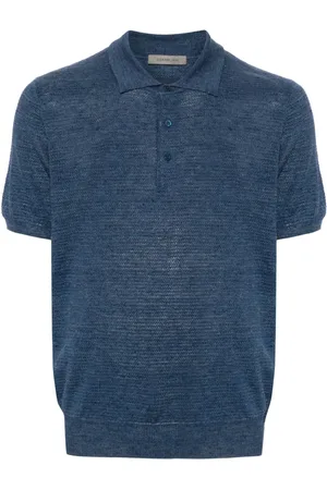 corneliani Patterned-jacquard polo shirt