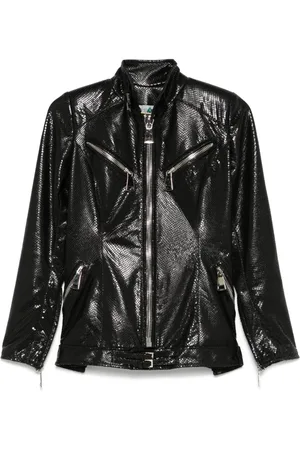 MITILIANE COUTURE Lizard skin-effect leather jacket