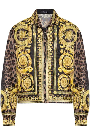 VERSACE Barocco-print zip-up shirt jacket