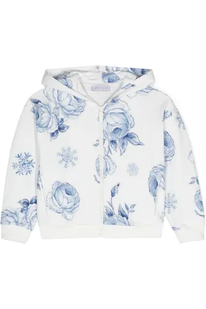 MONNALISA Floral-print zipped hoodie