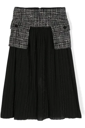 MONNALISA Lurex maxi pleated skirt