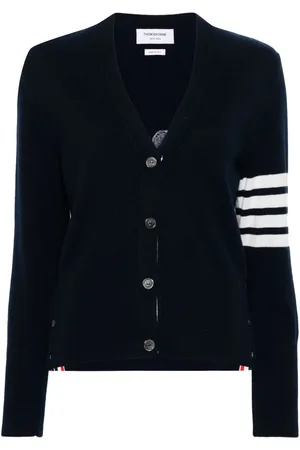 Thom Browne Gingerbread cookie-intarsia knit cardigan