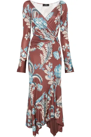 Etro Foliage-print jersey maxi dress