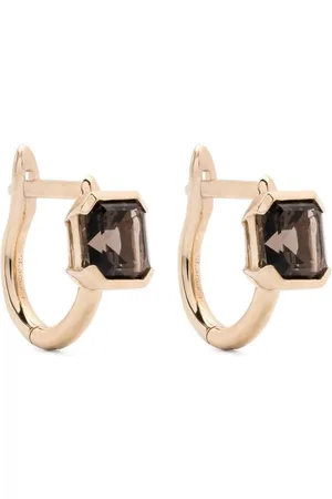 Otiumberg 9kt yellow Domino smoky quartz earrings