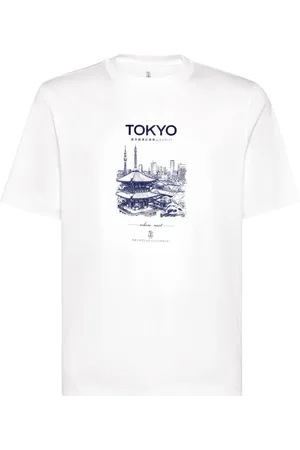 Brunello Cucinelli Tokyo-print cotton T-shirt