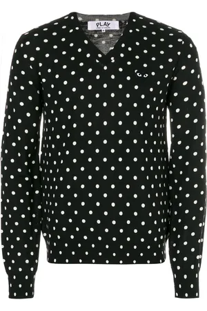 Comme des Garçons Embroidered heart polka dot jumper
