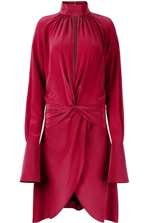 Nina Ricci High-neck silk midi dress