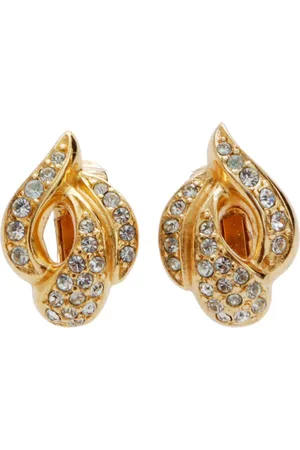 Dior Rhinestone-embellished clip-on earrings