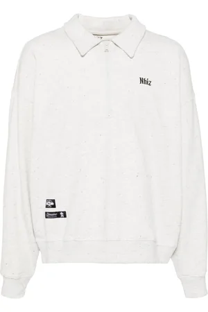 Izzue Logo-embroidered half-zip sweatshirt