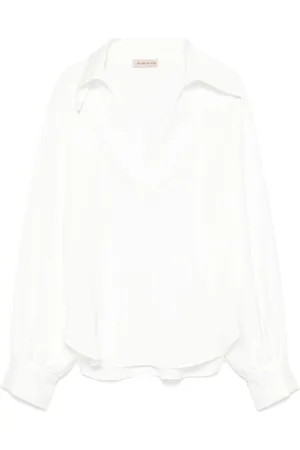 BLANCA Seersucker-texture blouse