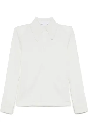 TOGA PULLA Glossy contrasting-collar polo shirt
