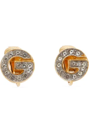 Givenchy G-logo rhinestone clip-on earrings