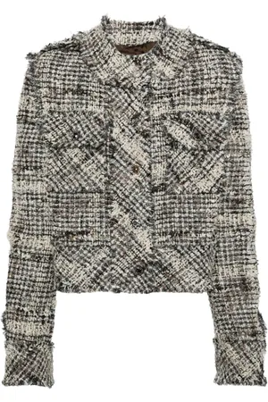 JNBY Crystal embellishment tweed jacket