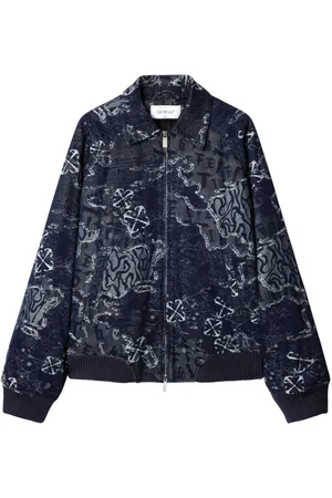 OFF-WHITE Patterned-jacquard bomber jacket